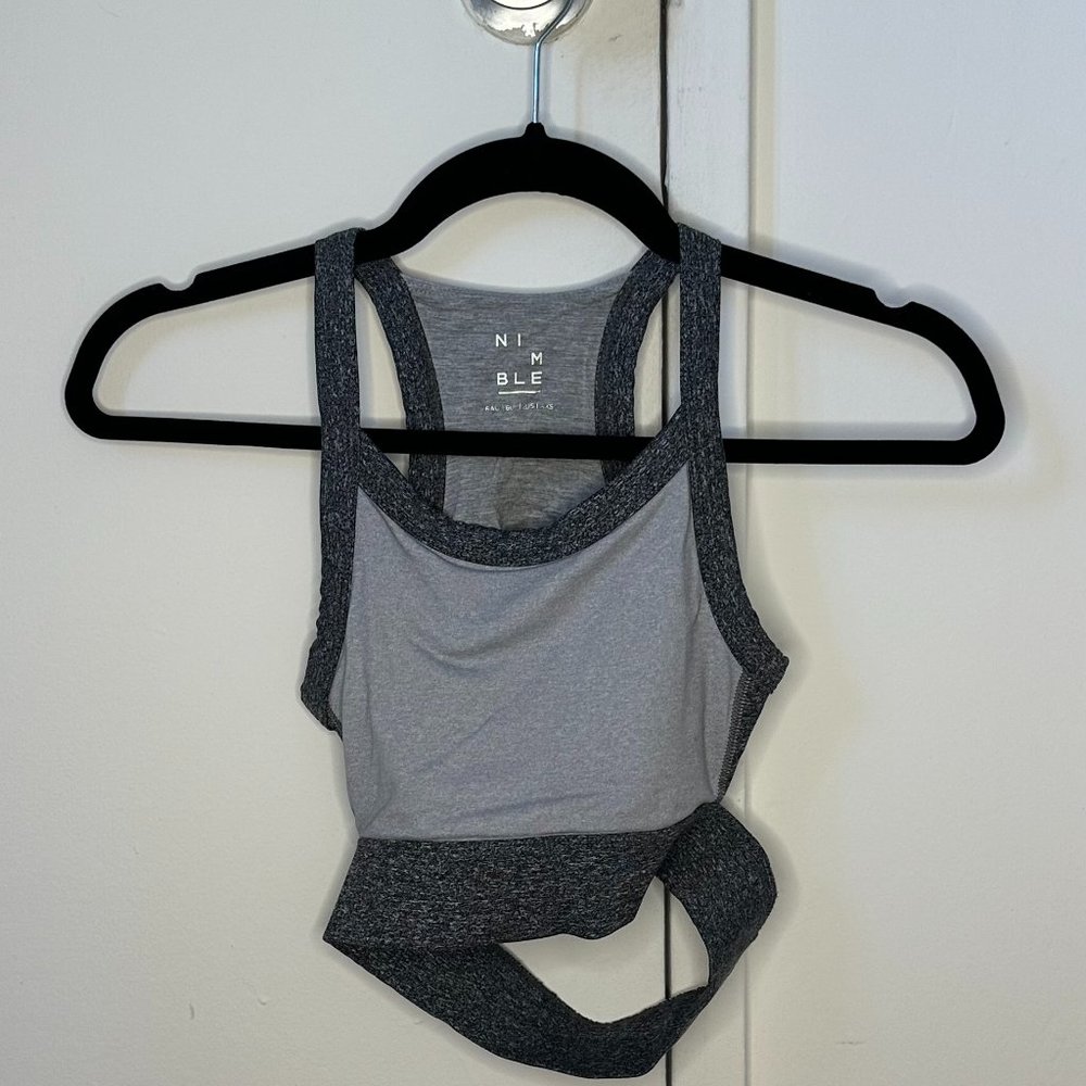Nimble Activewear Grey Crop Top Size XXS / AU Size 6